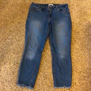 LOFT Curvy Skinny Distressed Jeans - Size 8